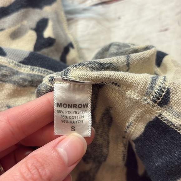 Monrow Camo Pullover Sweatshirt sz S - Picture 8 of 9